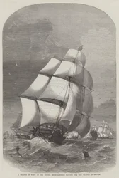 Ein Windwechsel in den Downs, Handelsschiffe auf dem Weg zur Themse